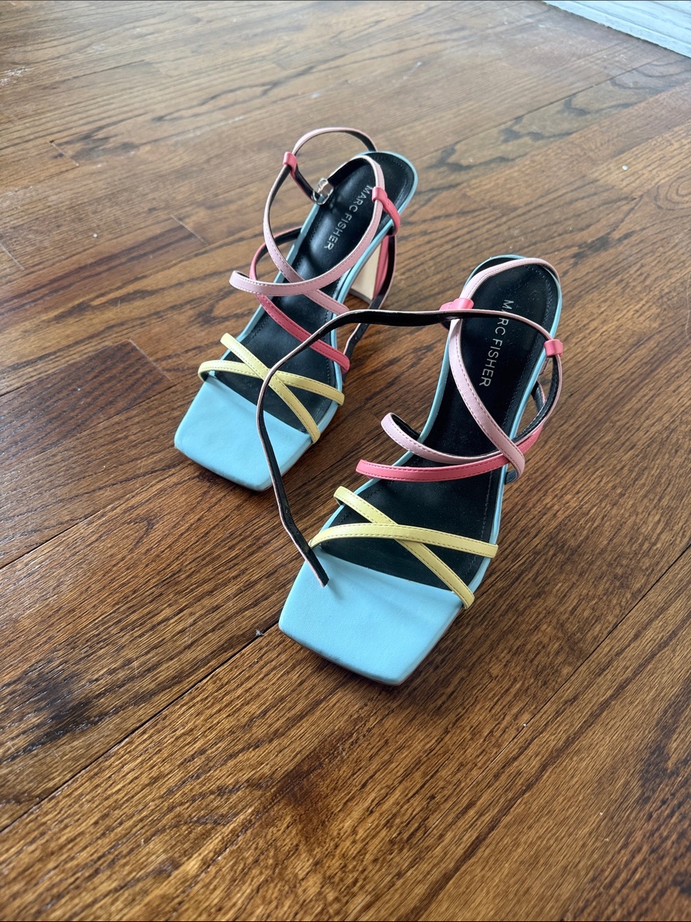 Marc Fisher Strappy Sandal - Pastel Blue, Pink & Yellow